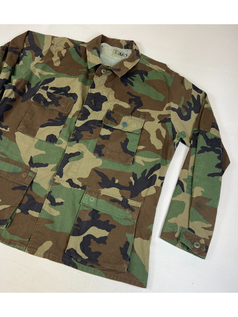 Vintage US BDU Field Shirt Jacket Mens M Regular Woodland Camo Combat - Picture 4 of 9